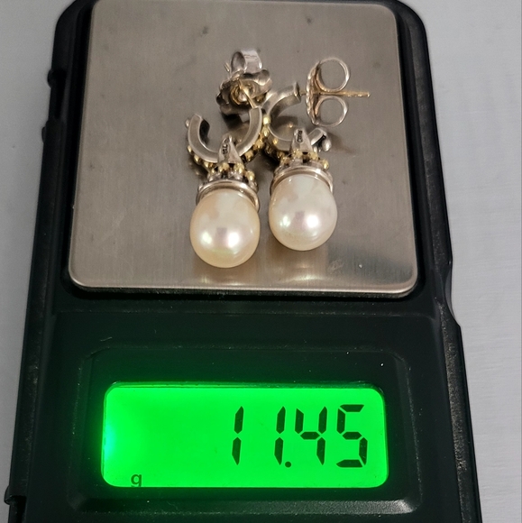LAGOS Two-Tone Cultured Pearl Drop Earrings - Picture 4 of 9